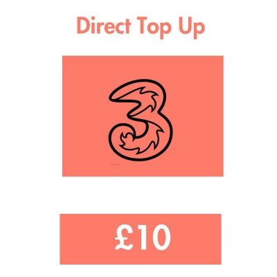 Three (3) £10 Direct Mobile Top Up