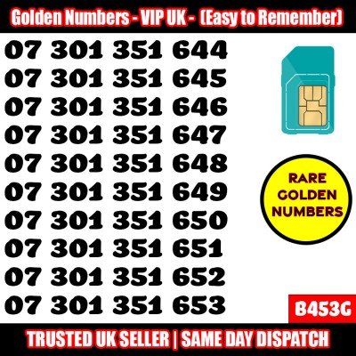 50 x Serial Golden EE Network Easy VIP Mobile Number – Best For Company/Business- B453G