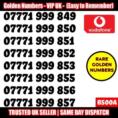 GOLD EASY MOBILE NUMBER MEMORABLE PLATINUM VIP UK PAY AS YOU GO SIM LOT B500A