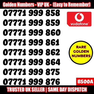 GOLD EASY MOBILE NUMBER MEMORABLE PLATINUM VIP UK PAY AS YOU GO SIM LOT B500A