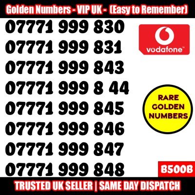 GOLD EASY MOBILE NUMBER MEMORABLE PLATINUM VIP UK PAY AS YOU GO SIM LOT B500B