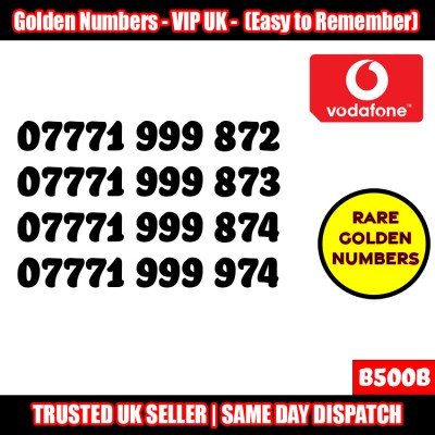 GOLD EASY MOBILE NUMBER MEMORABLE PLATINUM VIP UK PAY AS YOU GO SIM LOT B500B