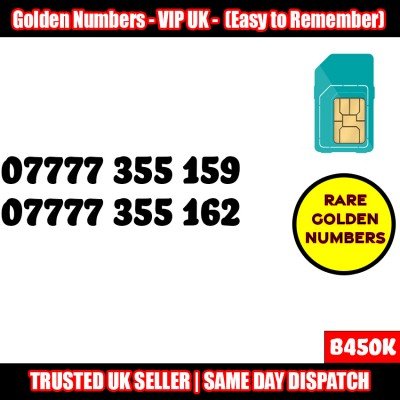 GOLD EASY MOBILE NUMBER MEMORABLE PLATINUM VIP UK PAY AS YOU GO SIM LOT B450K