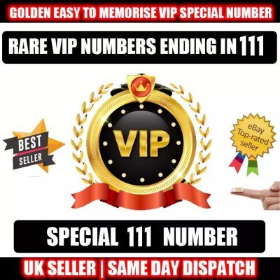 Golden Number Platinum VIP UK SIM Card – Easy to Memorise 111 Ending Numbers