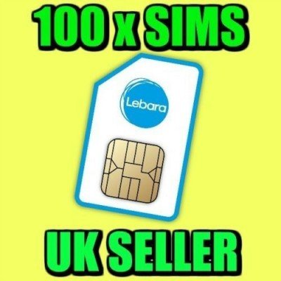 100 x Lebara Mobile UK Network Pay As You Go Bulk Sim Cards