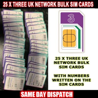 Buy 3 Three UK Network Bulk Sim Card