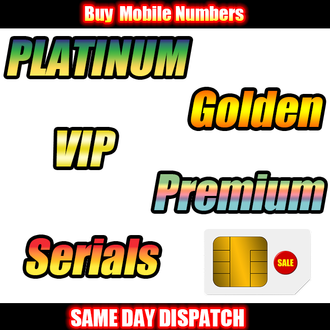 GOLD EASY MOBILE NUMBER GOLDEN PLATINUM UK SMARTY (Three) PAY AS YOU GO SIM  CARD